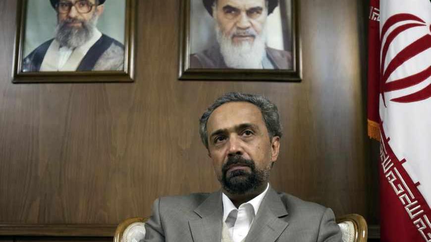 Mohammad Nahavandian, head of Iran's Chamber of Commerce, looks on during an interview with Reuters in his office in Tehran February 20, 2010. Western-backed sanctions on Iran to crimp its disputed nuclear activities will not have the desired impact as the country increasingly turns to Asian and regional countries, Nahavandian said. To match interview IRAN-ECONOMY/SANCTIONS REUTERS/Morteza Nikoubazl (IRAN - Tags: POLITICS BUSINESS) - RTR2ALV8