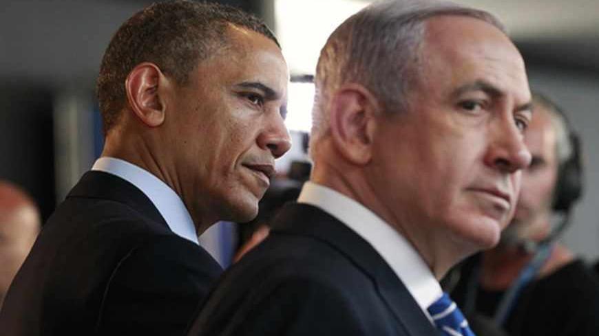 U.S. President Barack Obama and Israeli Prime Minister Benjamin Netanyahu tour a technology expo at the Israel Museum in Jerusalem March 21, 2013.   REUTERS/Jason Reed   (JERUSALEM - Tags: POLITICS SCIENCE TECHNOLOGY) - RTR3F9EB