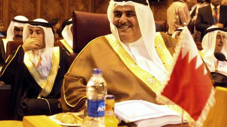 Bahrain's Foreign Minister Sheikh Khaled bin Ahmed al-Khalifa attends the opening of an Arab foreign ministers emergency meeting to discuss the Syrian crisis and the potential military strike on President Bashar al-Assad's regime, at the Arab League headquarters in Cairo, September 1, 2013. Saudi Arabia told fellow Arab League states on Sunday that opposing international intervention against the Syrian government would only encourage Damascus to use weapons of mass destruction. REUTERS/Amr Abdallah Dalsh  (