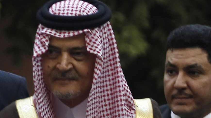Saudi Arabia's Foreign Minister Prince Saud al-Faisal (C) arrives before the opening of an emergency meeting among the Arab League foreign ministers, held to discuss the Syrian crisis and the potential military strike on President Bashar al-Assad's regime, at the Arab League headquarters in Cairo, September 1, 2013. Saudi Arabia told fellow Arab League states on Sunday that opposing international intervention against the Syrian government would only encourage Damascus to use weapons of mass destruction. REU