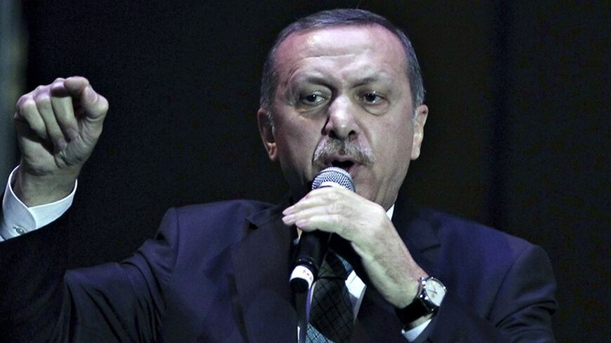 Turkey's Prime Minister Tayyip Erdogan addresses a meeting in Istanbul January 17, 2014. REUTERS/Osman Orsal (TURKEY - Tags: POLITICS) - RTX17IEC