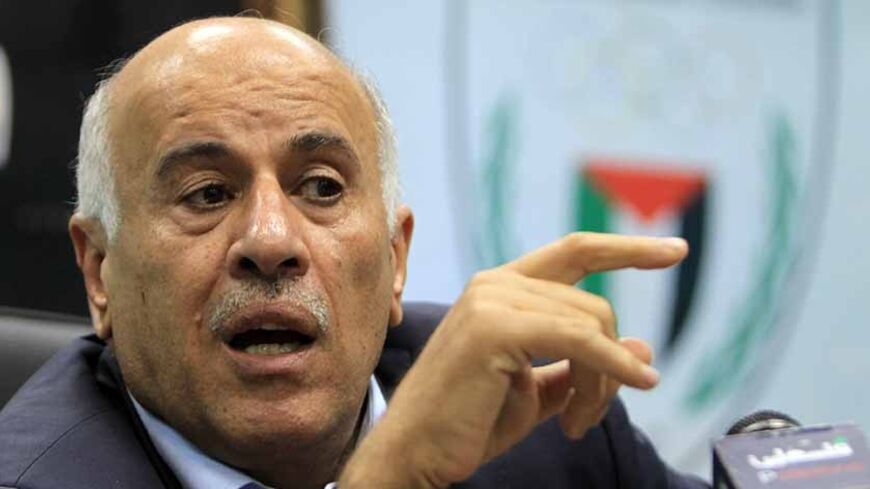 President of the Palestinian Football Federation, Major General Jibril Rajoub speaks during a press conference in Ramallah on February 12, 2014. Rajoub, said that the Palestinian Federation began a campaign to boycott Israeli athletes at the international level, in protest against the obstacles set by Israel against Palestinian sportsmen. AFP PHOTO / ABBAS MOMANI         (Photo credit should read ABBAS MOMANI/AFP/Getty Images)
