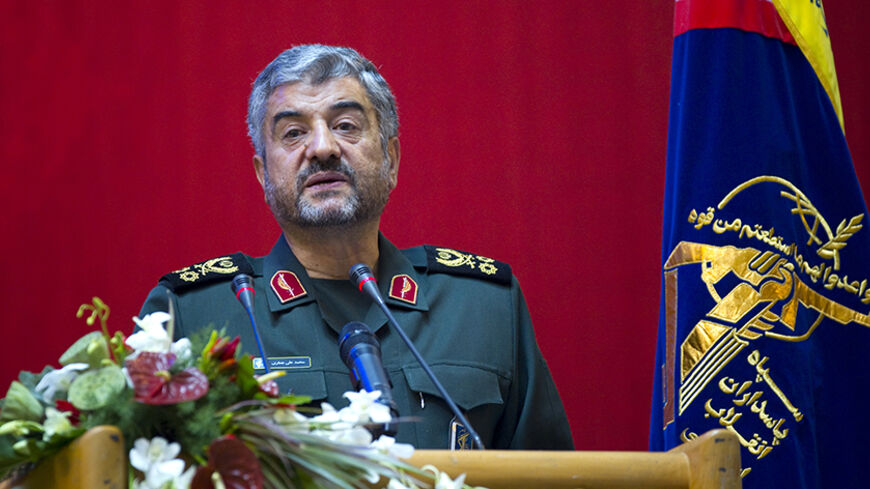 EDITORS' NOTE: Reuters and other foreign media are subject to Iranian restrictions on their ability to film or take pictures in Tehran.

Iran's Revolutionary guards commander Mohammad Ali Jafari speaks during a conference to mark the martyrs of terrorism in Tehran September 6, 2011. REUTERS/Morteza Nikoubazl (IRAN - Tags: POLITICS MILITARY PROFILE) - RTR2QUXD