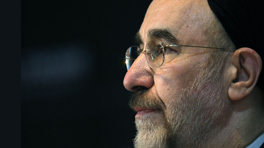 Former Iranian President Mohammad Khatami makes a keynote speech to an audience at a university in Melbourne March 26, 2009.
REUTERS/Mick Tsikas   (AUSTRALIA POLITICS HEADSHOT) - RTXD85H