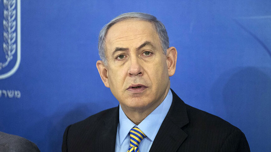 Israel's Prime Minister Benjamin Netanyahu attends a cabinet meeting in Tel Aviv August 10, 2014. Israel said on Sunday it would not return to Egyptian-mediated ceasefire talks as long as Palestinian militants in Gaza kept up cross-border rocket and mortar fire. The head of the Palestinian delegation in Cairo said earlier that it would pull out unless Israeli negotiators, who flew home from the Egyptian capital on Friday hours before a three-day ceasefire expired, came back to the talks. REUTERS/Baz Ratner 