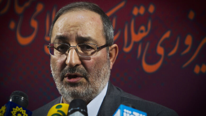 EDITORS' NOTE: Reuters and other foreign media are subject to Iranian restrictions on their ability to film or take pictures in Tehran

Spokesman for Iran's Joint Armed Forces Staff Masoud Jazayeri speaks during a news conference in Tehran January 30, 2012.  REUTERS/Raheb Homavandi (IRAN - Tags: POLITICS MILITARY) - RTR2X2ST