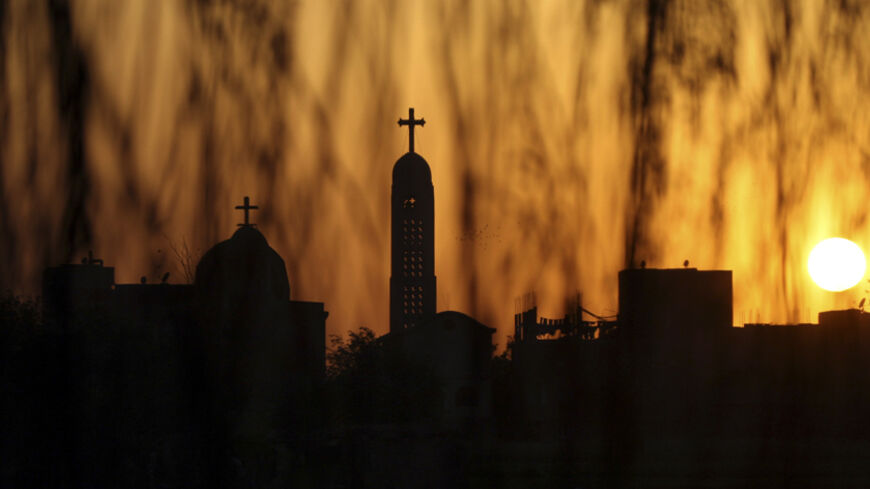 The Coptic Orthodox Virgin Mary church is seen during sunset ahead of Coptic Orthodox Easter in Cairo April 18, 2009.   REUTERS/Tarek Mostafa (EGYPT RELIGION) - RTXE4C5
