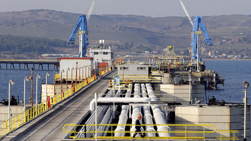 A general view at Turkey's Mediterranean port of Ceyhan, which is run by state-owned Petroleum Pipeline Corporation (BOTAS), some 70 km (43.5 miles) from Adana February 19, 2014. Crude oil flow through the Kirkuk-Ceyhan pipeline linking Iraq to Turkey restarted on Wednesday at a rate of at a rate of about 300,000-350,000 barrels per day (bpd), a Turkish energy official said. The pipeline, which carries Kirkuk crude to Turkey's Mediterranean port of Ceyhan, was down for more than 10 days after coming under a