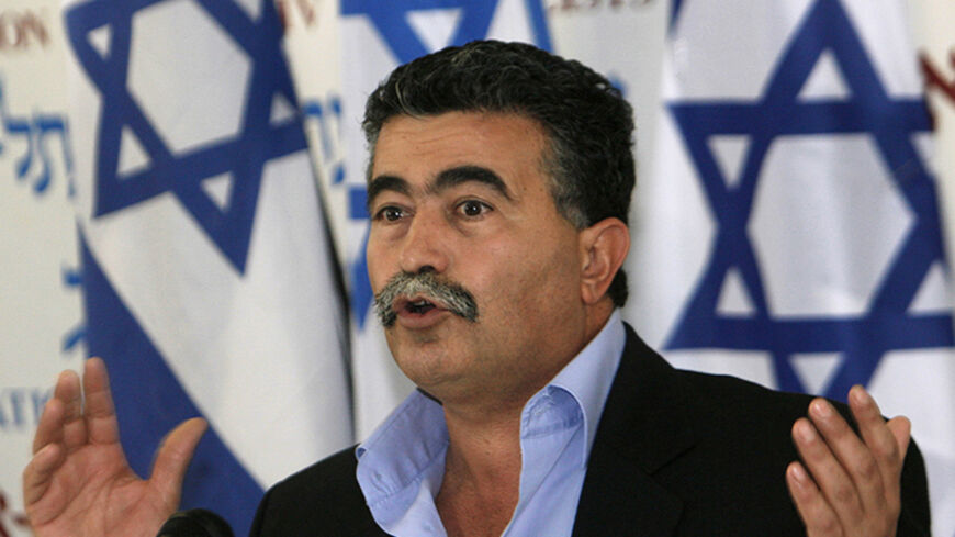 Israel's former defence minister Amir Peretz speaks during a news conference in Tel Aviv, January 31, 2008, following the presentation of the Winograd Commission findings on Wednesday. Israeli newspapers forecast Prime Minister Ehud Olmert's survival on Thursday after a report criticised the army and his government's conduct during a 2006 war in Lebanon but offered him a political reprieve. REUTERS/Gil Cohen Magen (ISRAEL) - RTR1WI32