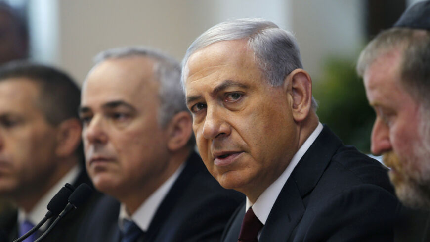 Israeli Prime Minister Benjamin Netanyahu attends a weekly cabinet meeting in Jerusalem November 2, 2014. Netanyahu on Saturday urged lawmakers to show restraint over Jerusalem's al-Aqsa mosque, which has been at the heart of rising tension with the Palestinians in recent weeks. REUTERS/Ronen Zvulun (JERUSALEM - Tags: POLITICS) - RTR4CHU6