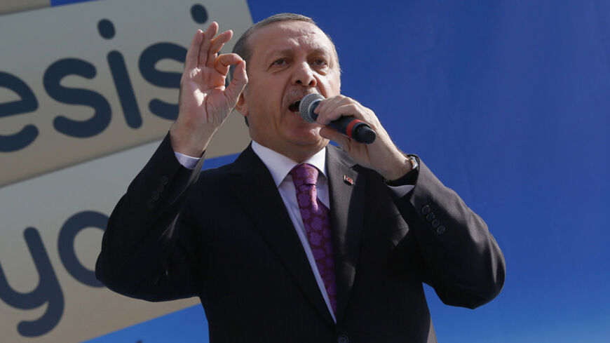 Turkey's President Tayyip Erdogan makes a speech during the opening ceremony of an imam-hatip school in Ankara November 18, 2014. REUTERS/Umit Bektas (TURKEY - Tags: EDUCATION POLITICS RELIGION) - RTR4ELDA