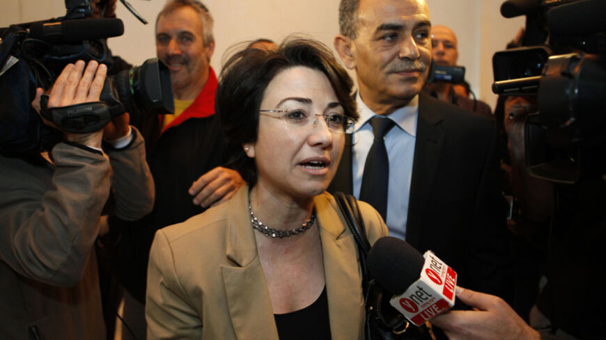 Israeli Arab Knesset (parliament) member Hanin Zuabi arrives to the Supreme Court in Jerusalem on December 27, 2012, for a hearing regarding the Election Committee's decision to disqualify her from contending in the upcoming elections. AFP  PHOTO/GALI TIBBON        (Photo credit should read GALI TIBBON/AFP/Getty Images)