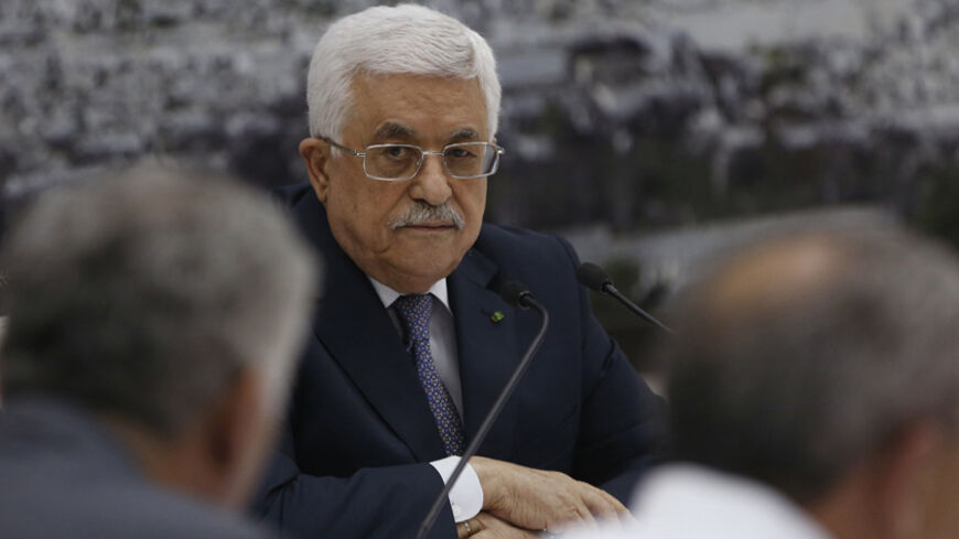Palestinian President Mahmoud Abbas meets with Palestinian leadership in the West Bank city of Ramallah August 26, 2014. Abbas, 79, says he will not stand in future elections, so it is only a matter of time before he passes the baton to a new leader, one whom the vast majority of Palestinians - 4.4 million in the West Bank and Gaza and nearly 7 million elsewhere around the world - hope will lead to the foundation of an independent Palestinian state. The problem is that Abbas has not named a successor and sh