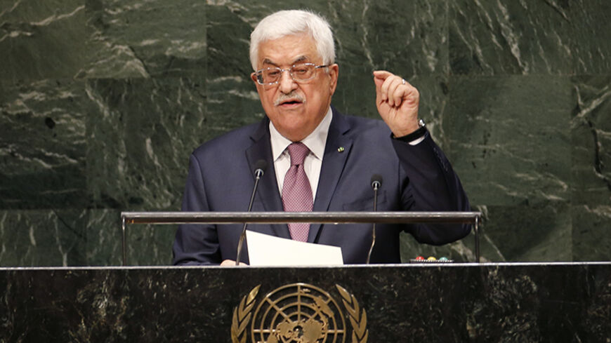 Palestinian President Mahmoud Abbas addresses the 69th United Nations General Assembly at United Nations Headquarters in New York September 26, 2014.  REUTERS/Mike Segar   (UNITED STATES - Tags: POLITICS) - RTR47UHT
