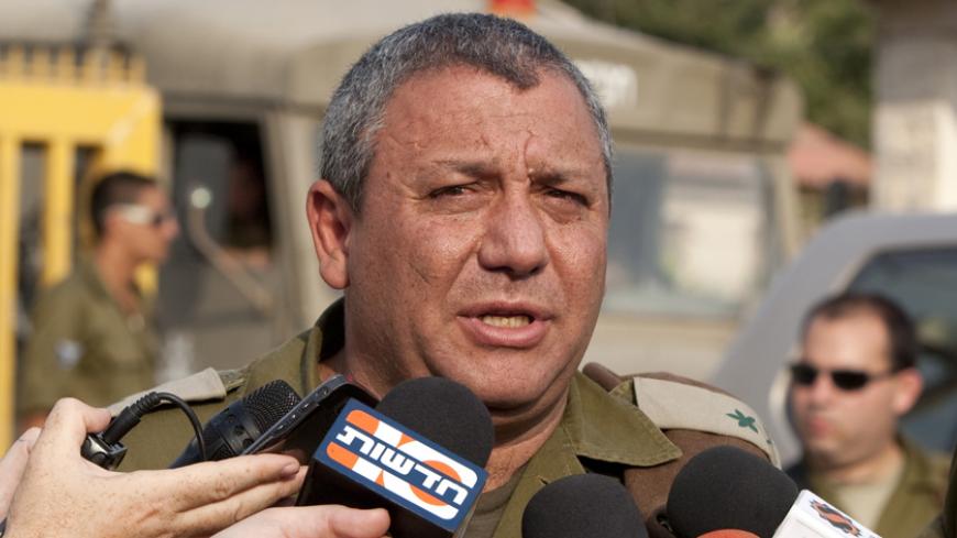 The head of the northern Israeli command, Gadi Eisenkot, delivers a briefing to the press on August 3, 2010 in Kiryat Shmona along the tense border between Israel and Lebanon, following clashes between troops on both sides that left 3 Lebanese soldiers, a journalist and a a senior Israeli officer killed. AFP PHOTO/JACK GUEZ (Photo credit should read JACK GUEZ/AFP/Getty Images)