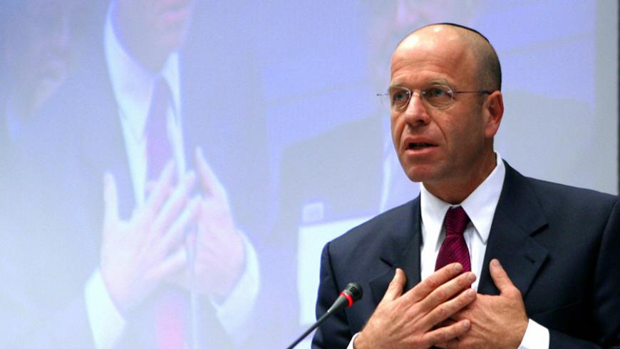 BRUSSELS, BELGIUM:  Israeli deputy and former speaker of the Knesset, the Israeli Parliament, Avraham Burg, gives a speech on "Europe, against anti-semitism for a Union of diversity" 19 February 2004 at EU headquarters in Brussels. The aim of the seminar is to present proposals on how to address anti-semitism to the incoming EU executive which will replace the current one 01 November 2004. AFP PHOTO / THIERRY MONASSE  (Photo credit should read THIERRY MONASSE/AFP/Getty Images)