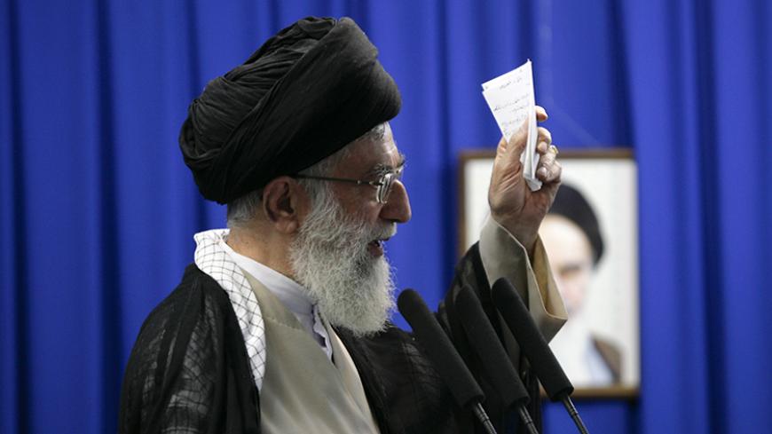 EDITORS' NOTE: Reuters and other foreign media are subject to Iranian restrictions on their ability to report, film or take pictures in Tehran.

Iran's Supreme Leader Ayatollah Ali Khamenei delivers a sermon during Friday prayers at Tehran University June 19, 2009. Khamenei on Friday demanded an end to street protests that have shaken the country since a disputed presidential election a week ago and said any bloodshed would be their leaders' fault.   REUTERS/Morteza Nikoubazl (IRAN POLITICS ELECTIONS RELIGI