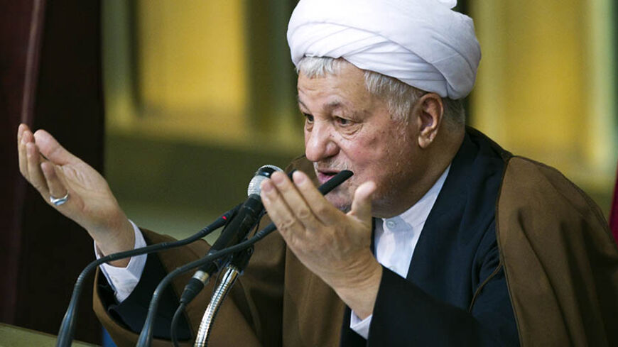 EDITORS' NOTE: Reuters and other foreign media are subject to Iranian restrictions on leaving the office to report, film or take pictures in Tehran.

Former Iranian president Akbar Hashemi Rafsanjani gives the opening speech during Iran's Assembly of Experts' biannual meeting in Tehran March 8, 2011. Rafsanjani lost his position on Tuesday as head of an important state clerical body after hardliners criticised him for being too close to the reformist opposition. REUTERS/Raheb Homavandi (IRAN - Tags: POLITIC