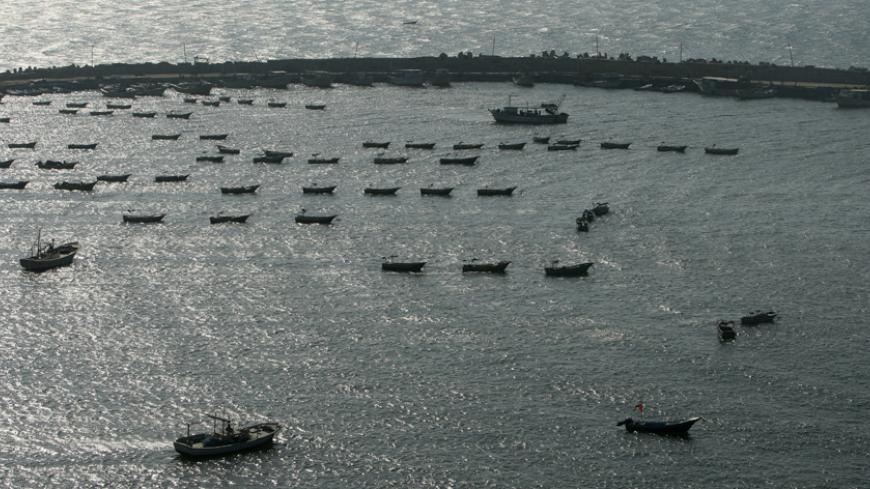 A general view of the Gaza Seaport March 30, 2011. Israel is considering building an artificial island with sea and air ports off blockaded Gaza, as a long-term solution to shipping goods into the Hamas-run Palestinian enclave, the transport minister said. REUTERS/Mohammed Salem (GAZA - Tags: POLITICS TRANSPORT) - RTR2KLWL