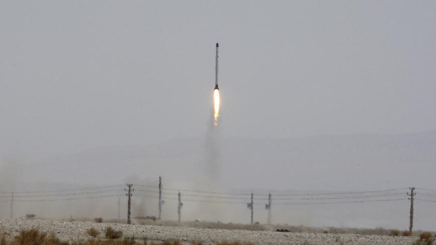 EDITORS' NOTE: Reuters and other foreign media are subject to Iranian restrictions on their ability to report, film or take pictures in Tehran. 

An undated handout picture shows the launch of the Safir (ambassador) satellite-carrier rocket, carrying Iran's Rasad (Observation) satellite at an unknown location in Iran. Iran has successfully launched a second domestically built satellite into orbit, Iran's Arabic language al-Alam television reported on June 15, 2011.REUTERS/Vahidreza Alaii/Handout (IRAN - Tag