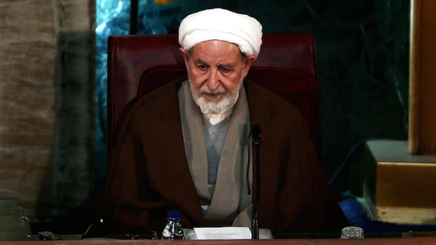 Iran's former judiciary chief Mohammad Yazdi attends a session of the Assembly of Experts in the capital Tehran on March 10, 2015, before being appointed as the new head of the Assembly. The Assembly of Experts, the clerics who appoint and can dismiss the country's supreme leader, picked the ultraconservative Ayatollah Mohammad Yazdi as their new chairman in a surprise appointment. AFP PHOTO / BEHROUZ MEHRI        (Photo credit should read BEHROUZ MEHRI/AFP/Getty Images)