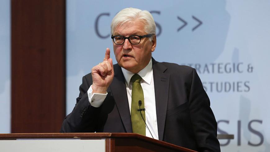 German Foreign Minister Frank-Walter Steinmeier speaks on transatlantic issues at the Center for Strategic and International Studies (CSIS) Statesmen's Forum in Washington March 12, 2015. REUTERS/Yuri Gripas (UNITED STATES - Tags: POLITICS) - RTR4T42S