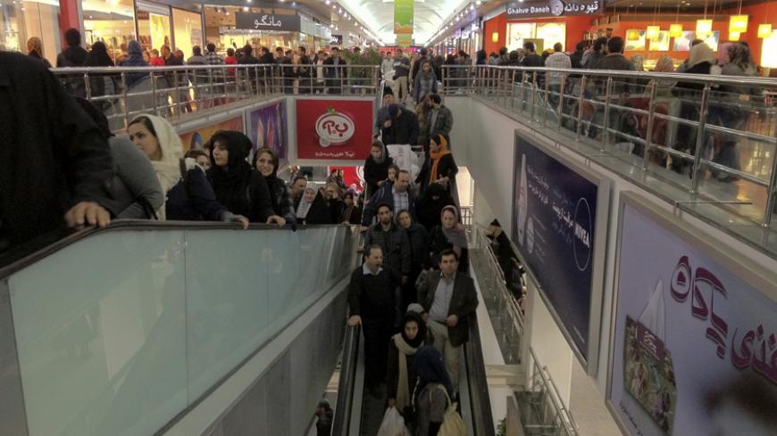 EDITORS' NOTE: Reuters and other foreign media are subject to Iranian restrictions on their ability to film or take pictures in Tehran.
A view of the inside of a shopping mall is seen in northwestern Tehran February 3, 2012. With just a month to go before a parliamentary election, Iran has been hit hard in recent months by new U.S. and European economic sanctions over its nuclear programme, which Tehran says is peaceful but the West says is aimed at making a bomb. Picture taken February 3, 2012. REUTERS/Mor