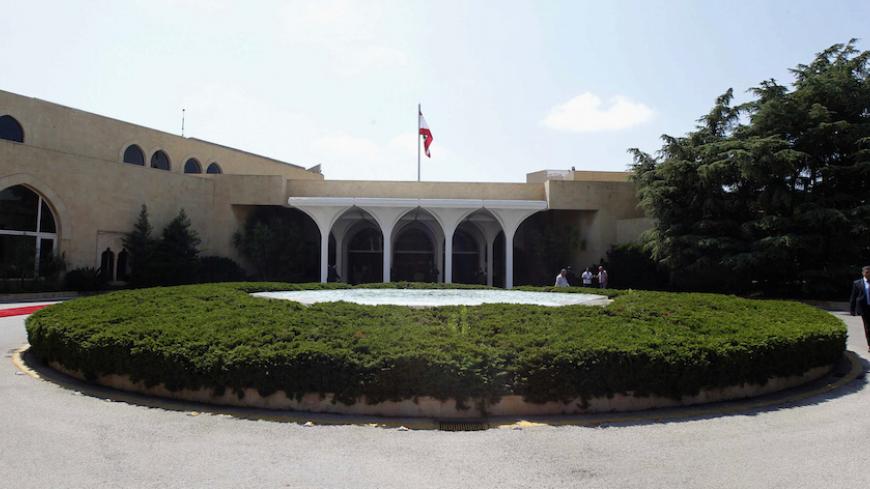 A general view of the presidential palace is seen during a farewell ceremony for Outgoing Lebanese President Michel Sleiman in Baabda, near Beirut, May 24, 2014.  
REUTERS/Mohamed Azakir  (LEBANON - Tags: POLITICS) - RTR3QNB0