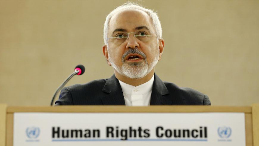 Iranian Foreign Minister Mohammad Javad Zarif addresses the 28th Session of the Human Rights Council at the United Nations in Geneva March 2, 2015.          REUTERS/Denis Balibouse (SWITZERLAND  - Tags: POLITICS TPX IMAGES OF THE DAY)   - RTR4RQCQ