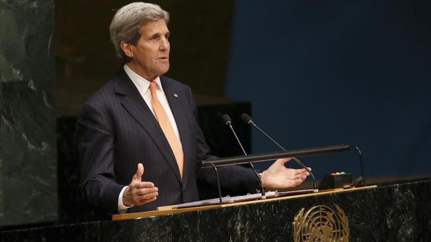 U.S. Secretary of State John Kerry addresses the Opening Meeting of the 2015 Review Conference of the Parties to the Treaty on the Non-Proliferation of Nuclear Weapons (NPT) at United Nations headquarters in New York, April 27, 2015.    REUTERS/Mike Segar - RTX1AJ58