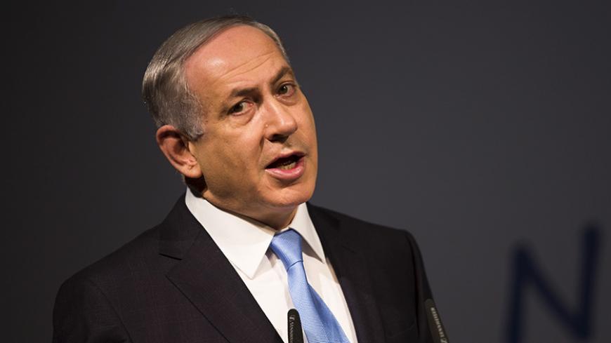 Israel's Prime Minister Benjamin Netanyahu delivers a speech to international Jewish leaders meeting in Jerusalem October 20, 2015.  REUTERS/Amir Cohen - RTS57RF