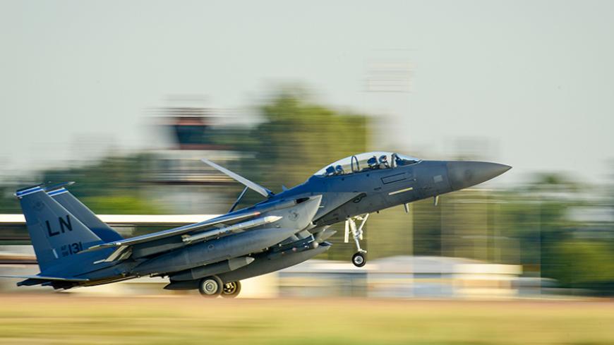 A U.S. Air Force F-15E Strike Eagle from the 48th Fighter Wing lands at Incirlik Air Base, Turkey, November 12, 2015. Six F-15Es are deployed in support of Operation Inherent Resolve and counter-ISIL missions in Iraq and Syria. Picture taken November 12, 2015. REUTERS/USAF/Airman 1st Class Cory W. Bush/Handout via Reuters  THIS IMAGE HAS BEEN SUPPLIED BY A THIRD PARTY. IT IS DISTRIBUTED, EXACTLY AS RECEIVED BY REUTERS, AS A SERVICE TO CLIENTS. FOR EDITORIAL USE ONLY. NOT FOR SALE FOR MARKETING OR ADVERTISIN