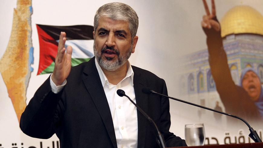 Hamas leader Khaled Meshaal speaks during a news conference in Doha, Qatar September 7, 2015. REUTERS/Naseem Zeitoon - RTX1RJ1F