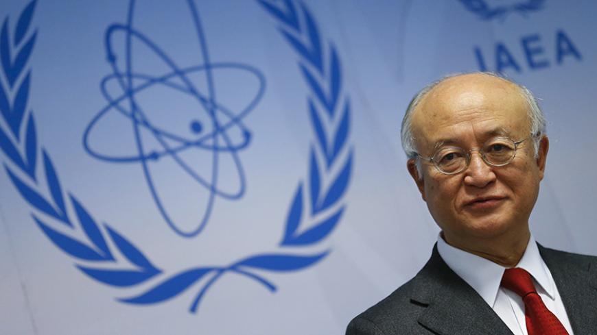 International Atomic Energy Agency (IAEA) Director General Yukiya Amano addresses a news conference after a board of governors meeting at the IAEA headquarters in Vienna, Austria, November 26, 2015.  REUTERS/Heinz-Peter Bader   TPX IMAGES OF THE DAY - RTX1VYFG