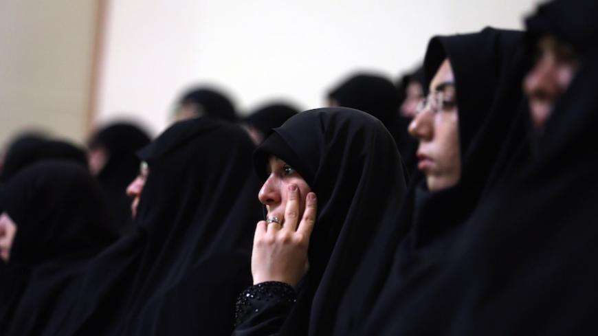 Iranian women attend the 28th International Islamic Unity Conference chaired by the Iranian President in the capital Tehran on January 7, 2015. AFP PHOTO / ATTA KENARE        (Photo credit should read ATTA KENARE/AFP/Getty Images)