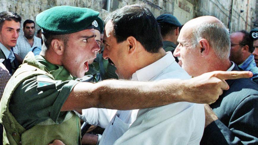 Amit Shabi, an Israeli freelance photographer working for Reuters and
who lives in Sweden, won second place in the general news singles
category of the World Press Photo contest, announced on February 9,
2001, with this picture of an Israeli policeman arguing with a
Palestinian man on October 13, 2000 in Jerusalem. REUTERS/Amit Shabi

GB/CLH/ - RTR9HKN