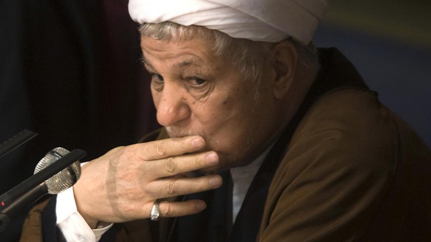 EDITORS' NOTE: Reuters and other foreign media are subject to Iranian restrictions on their ability to report, film or take pictures in Tehran.
Akbar Hashemi Rafsanjani, head of Iran's Assembly of Experts, attends the 7th session of the Assembly in Tehran February 23, 2010. REUTERS/Morteza Nikoubazl (IRAN - Tags: POLITICS) - RTR2AQVV