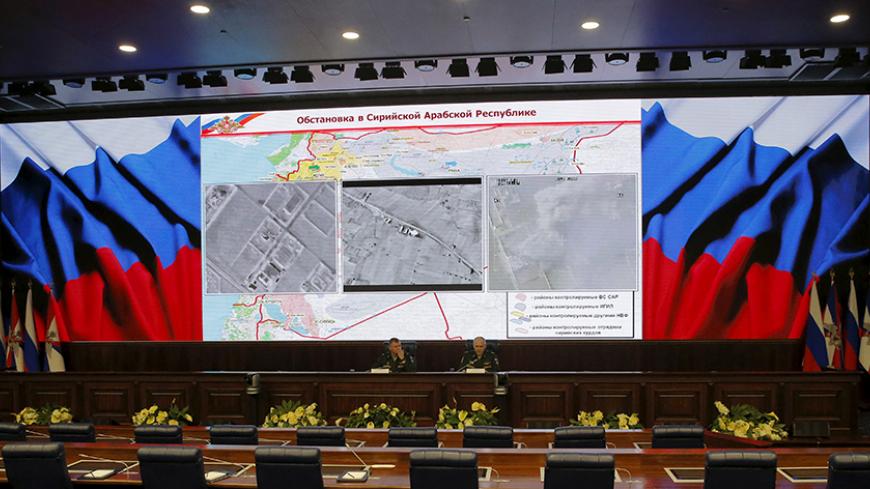 Chief of the Main Operational Directorate of the General Staff of the Russian Armed Forces Lieutenant General Sergei Rudskoy (R) and spokesman for the Russian Defence Ministry Major General Igor Konashenkov attend a briefing in Moscow, Russia, January 15, 2016. Russia's defence ministry said on Friday a new objective of Russian forces in Syria was to provide humanitarian aid. REUTERS/Maxim Shemetov - RTX22IOM