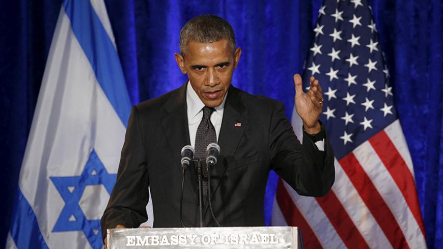 U.S. President Barack Obama speaks at the Righteous Among the Nations Award Ceremony, organised for the first time in the U.S. by Yad Vashem, at the Embassy of Israel in Washington January 27, 2016. REUTERS/Kevin Lamarque      TPX IMAGES OF THE DAY      - RTX24BDO