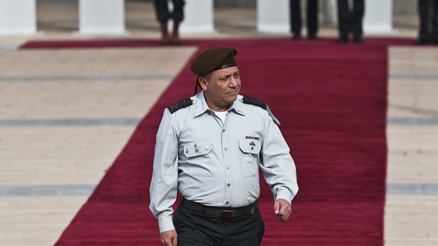 The new Israeli Chief of Staff Lieutenant-General Gadi Eizenkot takes part in a handover ceremony at the Kirya base in Tel Aviv, in which he replaced Lieutenant-General Benny Gantz, February 16, 2015. REUTERS/Nir Elias (ISRAEL - Tags: POLITICS MILITARY) - RTR4PSMT