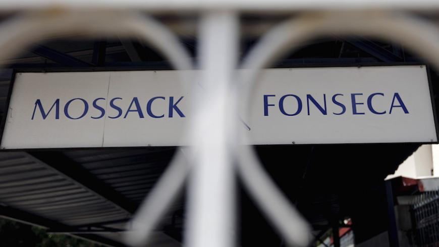 Mossack Fonseca law firm sign is pictured in Panama City, in this April 4, 2016 file photo. REUTERS/Carlos Jasso/Files - RTX29OP5