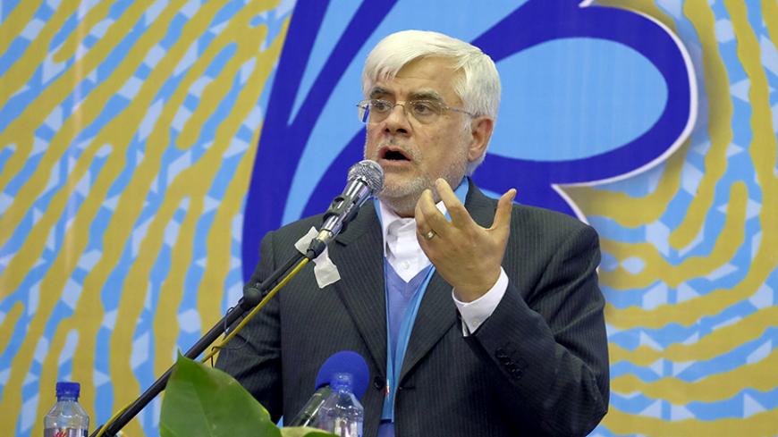 Iranian former vice-president Mohammad Reza Aref speaks during a reformist campaign for upcoming parliamentary election, in Tehran February 18, 2016. REUTERS/Raheb Homavandi/TIMA  ATTENTION EDITORS - THIS IMAGE WAS PROVIDED BY A THIRD PARTY. FOR EDITORIAL USE ONLY.    - RTX27KDB