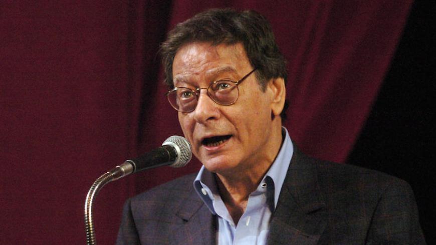Palestinian poet and journalist Mahmoud Darwish gestures during the Carthage Theatre Days in Tunis theatre, 06 December 2007. AFP PHOTO/ FETHI BELAID (Photo credit should read FETHI BELAID/AFP/Getty Images)