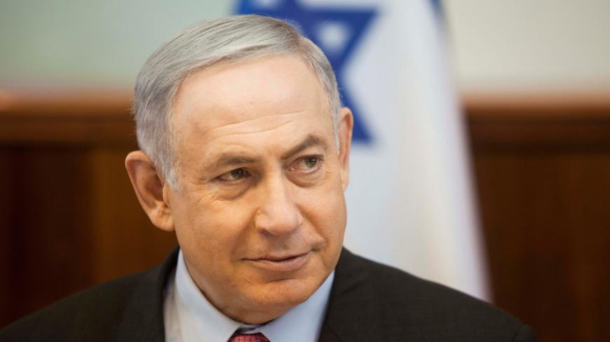 Israeli Prime Minister Benjamin Netanyahu attends a weekly cabinet meeting in Jerusalem. Thursday, Aug 11, 2016. REUTERS/Dan Balilty/Pool - RTSML9B