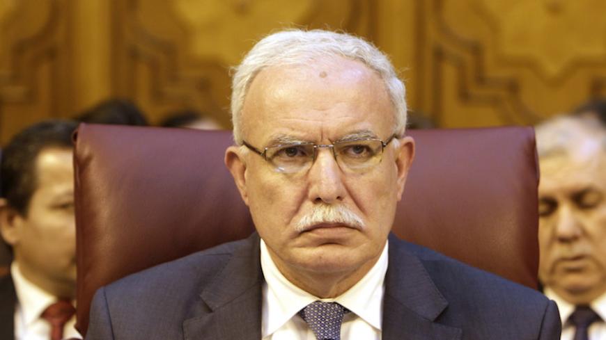 Palestinian Foreign Minister Riyad al-Maliki attends the Arab League Foreign Ministers emergency meeting at the League's headquarters in Cairo, December 21, 2013. Deadly violence in the West Bank has increased in recent months and at least 19 Palestinians and four Israelis have been killed since U.S.-backed Israeli-Palestinian peace talks resumed in July after a three-year break.    REUTERS/ Mohamed Abd El Ghany (EGYPT - Tags: POLITICS CIVIL UNREST HEADSHOT) - RTX16QI7