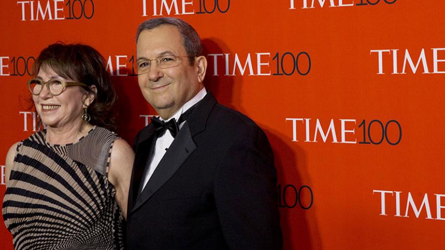Former Prime Minister of Israel Ehud Barak and his wife Nili Priel arrive for the TIME 100 Gala in New York April 21, 2015.   REUTERS/Brendan McDermid  - RTX19QSX