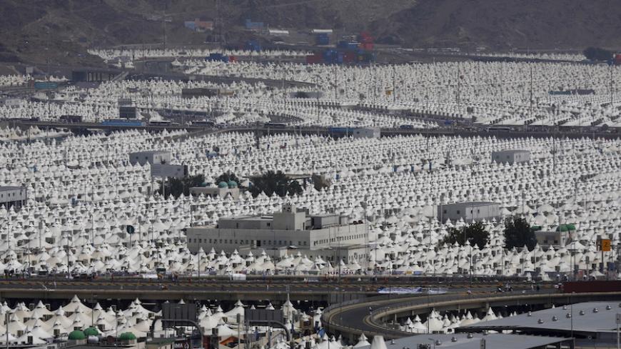 A view of the camp city at Mina, near the holy city of Mecca September 24, 2015. At least 310 pilgrims were killed on Thursday in a crush at Mina, outside the Muslim holy city of Mecca, where some two million people are performing the annual Haj pilgrimage, Saudi authorities said. REUTERS/Ahmad Masood - RTX1S7WX