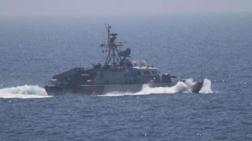 One of the five military vessels from Iran's Revolutionary Guard Corps that approached a U.S. warship hosting one of America's top generals on a day trip through the Strait of Hormuz is pictured in this July 11, 2016 handout photo.  U.S. Navy/Handout via REUTERS  ATTENTION EDITORS - THIS IMAGE WAS PROVIDED BY A THIRD PARTY. EDITORIAL USE ONLY - RTSHLRW