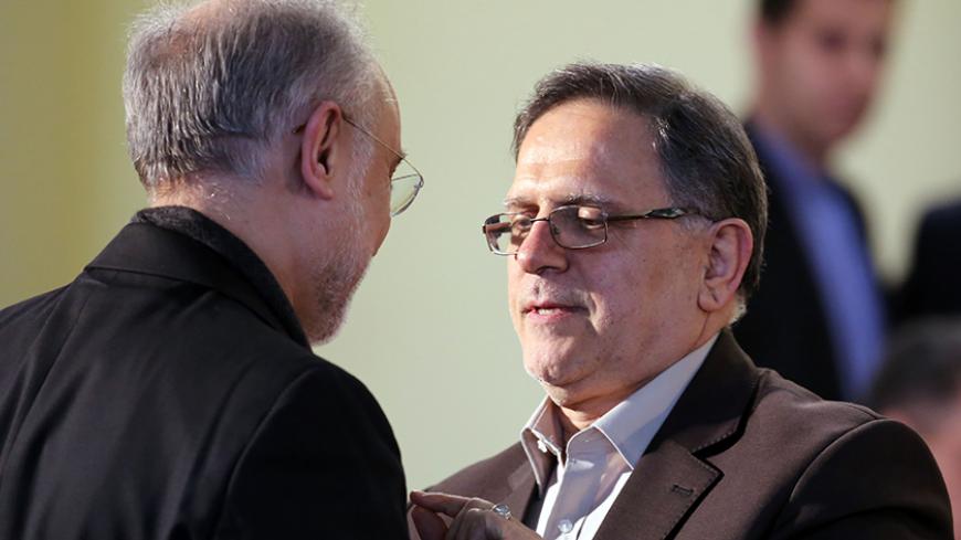 Iran's head of Atomic Energy Organisation (IAEO) Ali Akbar Salehi (L) talks with the Head of the Central Bank of Iran, Valiollah Seif, as they arrive for a press conference of Iranian President on January 17, 2016 in the capital Tehran after international sanctions on Iran were lifted. 

 
President Hassan Rouhani said that sceptics who said a nuclear deal with world powers would not bring benefits to Iran were all proven wrong.

 / AFP / ATTA KENARE        (Photo credit should read ATTA KENARE/AFP/Getty Im