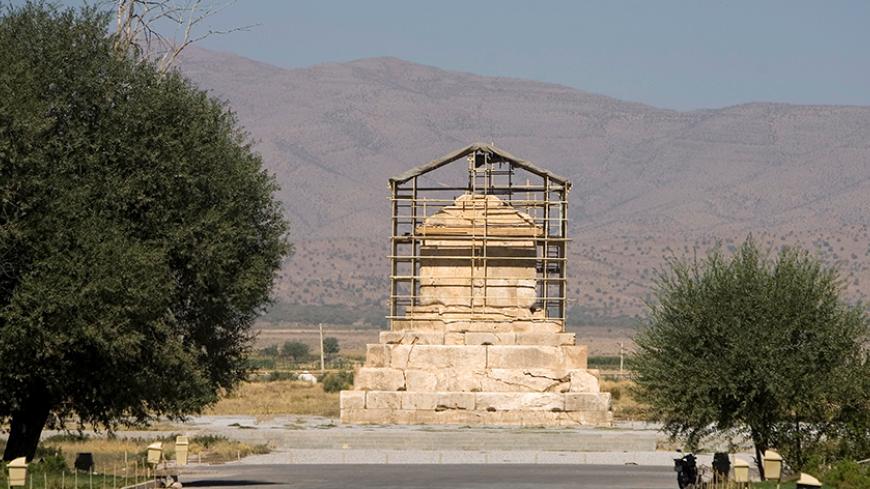 The tomb of Cyrus the Great, a revered King of the Persian Empire, is seen at Pasargadae outside Shiraz, south of Tehran, September 24, 2007. REUTERS/Caren Firouz/File Photo - RTX2R70A